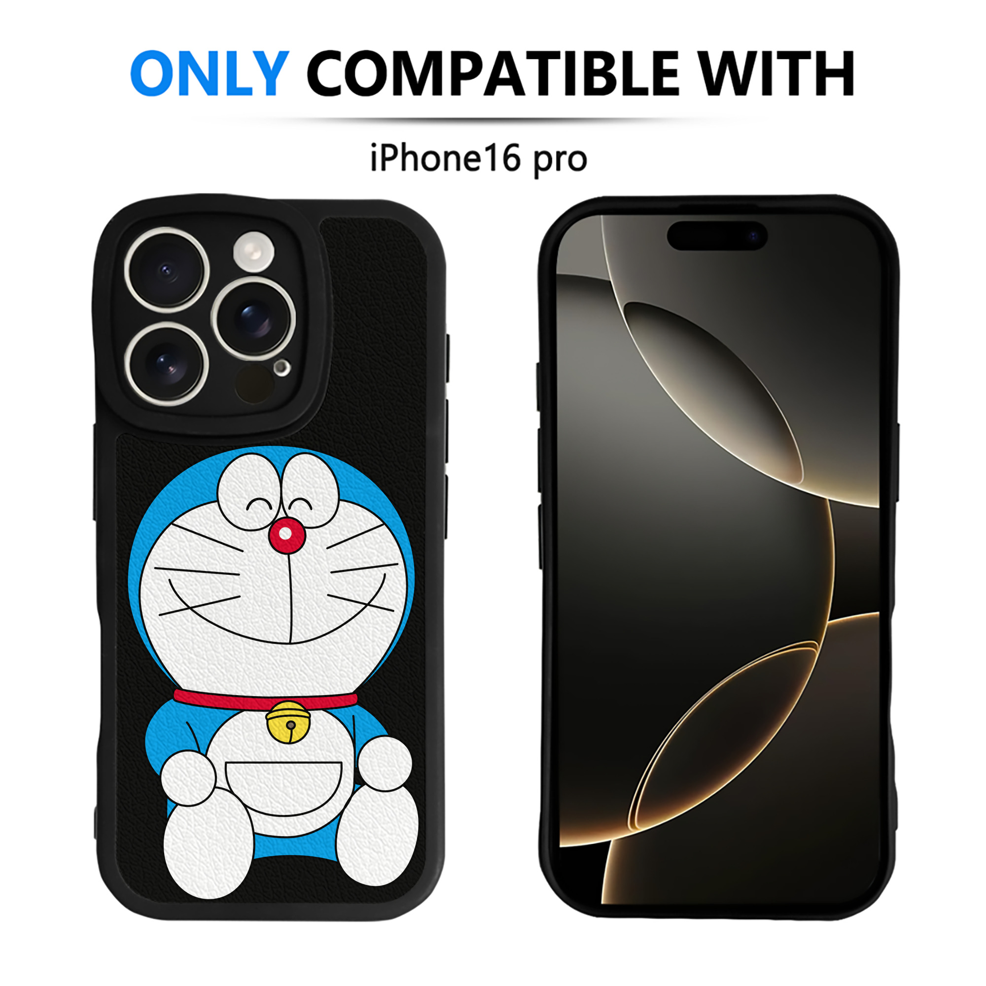 （画像用） ドラえもん Doraemon 【iPhone 16シリーズ対応】シリコンスマホケース（レザー調） 材質：シリコン